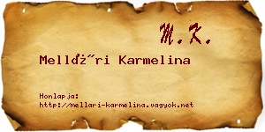 Mellári Karmelina névjegykártya